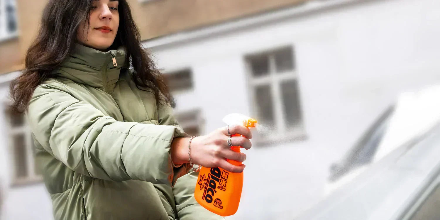 Aus der Sicht einer Frau: Mit Glaco Deicer ist das Abtauen von Glas ganz einfach